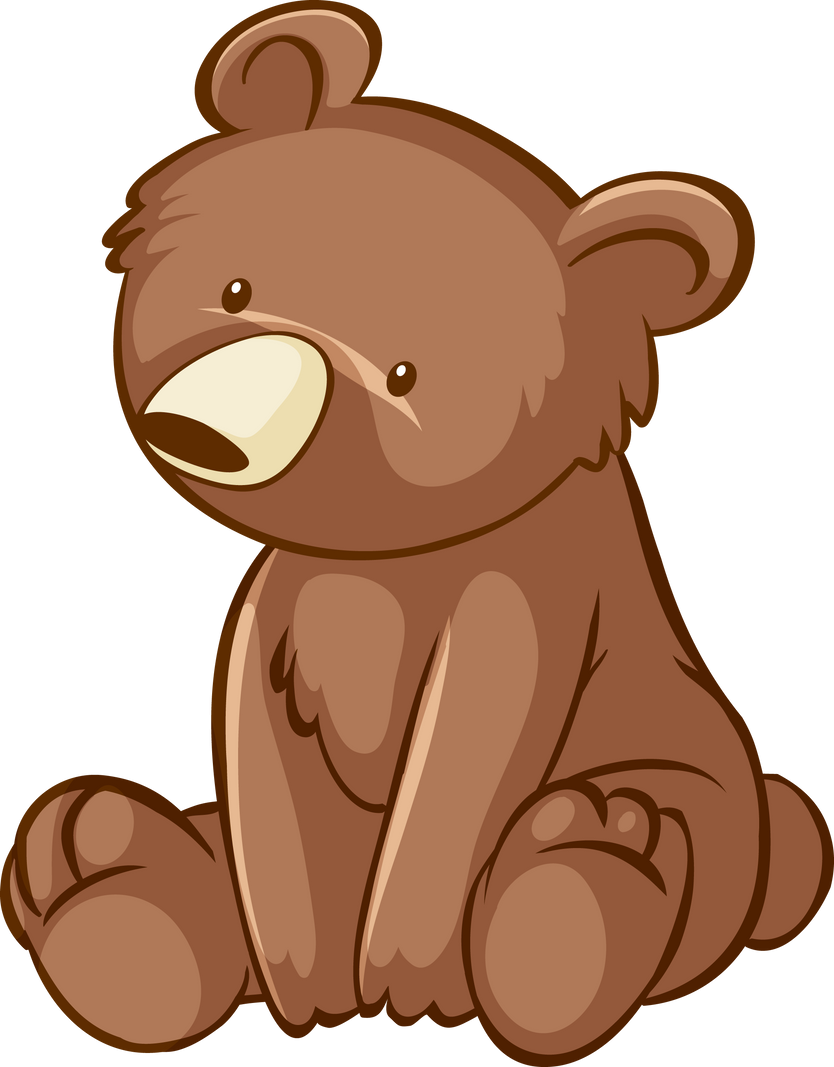 Little bear on white background